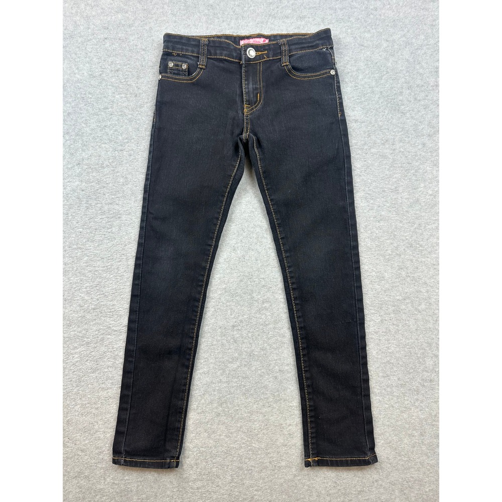 Cute Fashion Girls Dark Wash Skinny Jeans Rhinestone Back Pocket Size 8 RN110485